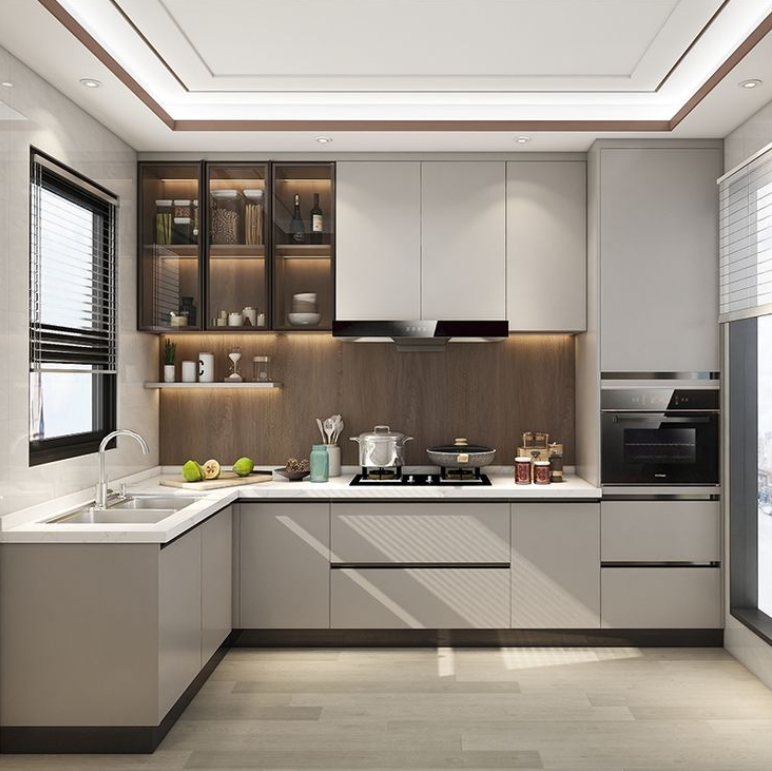 Illustration of Pre-Fabricated Kitchen Cabinets