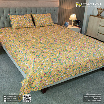 Spring Serenity Print Bedsheet – Yellow । PBS-0054
