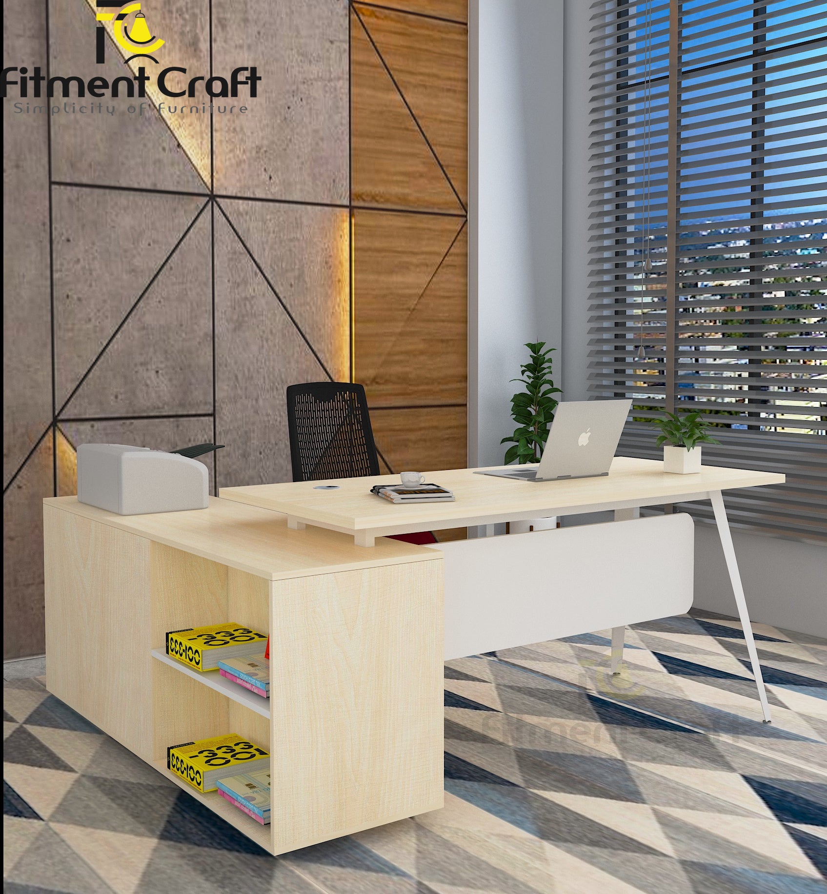 FC CEO Desk with Modern Cabinet | OSV2-011