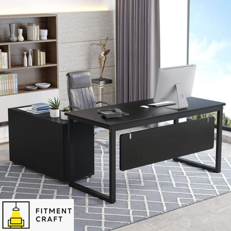 Modern Executive Office Desk with File Cabinet | TV5-003
